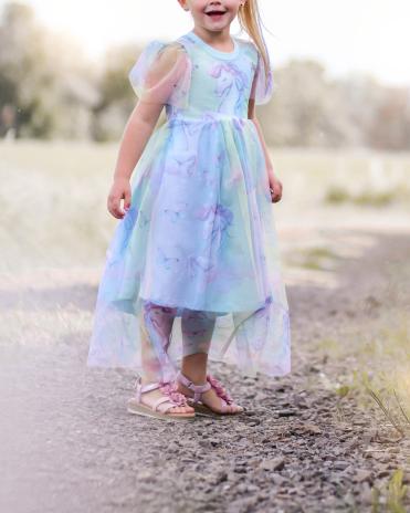 0,5 MTR. ♥ SOFT TüLL GLITZER UNICORN BUTTERFLY MULTICOLOUR  ♥