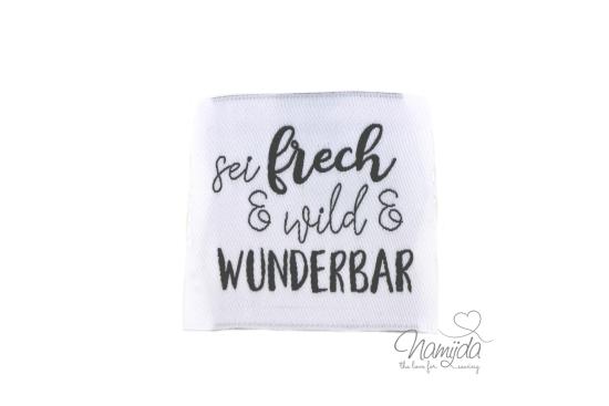 1 STCK. ♥ XL NAMIJDA EP WEBETIKETTEN - SEI FRECH & WILD... - WEISS ♥