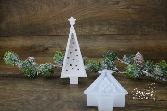 1 Stück ♥ GIESSFORM SILIKON WEIHNACHTS BAUM MIT PUNKTEN ♥