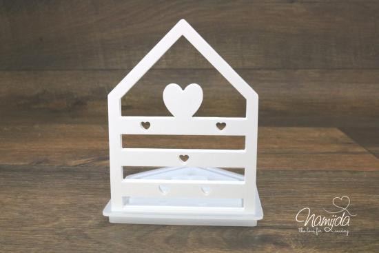 1 STÜCK ♥ GIESSFORM SILIKON HAUS VORDERSEITE HERZEN FÜR LED-HÄUSCHEN ♥