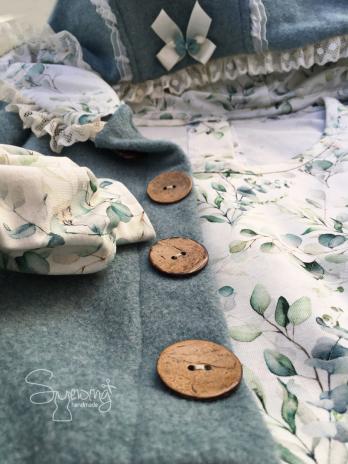 RESTSTÜCK 0,95 MTR. ♥ Doubelface Baumwollfleece MINT MELANGE - 100% Baumwolle ♥