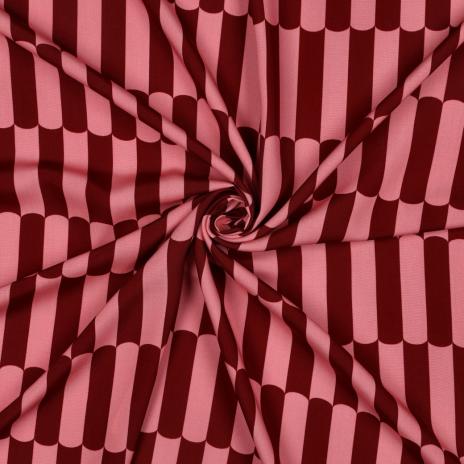 0,5 MTR.♥ VISKOSE ECOVERO BLUSH LINES ROT/ROSA ♥