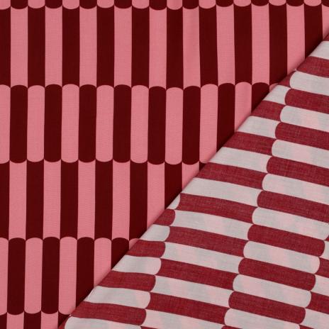 0,5 MTR.♥ VISKOSE ECOVERO BLUSH LINES ROT/ROSA ♥