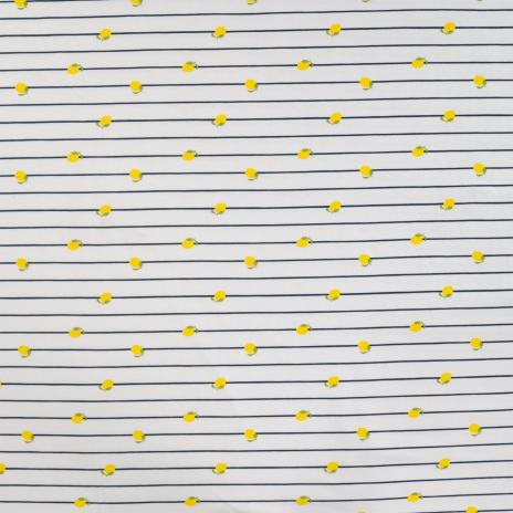 0,50 MTR. ♥ LITTLE LEMON LINES NAVY JERSEY  ♥