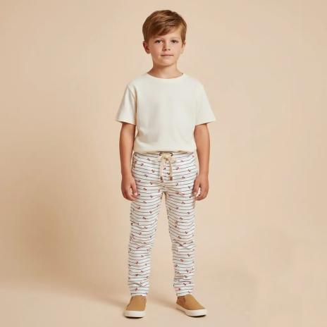 0,50 MTR. ♥ LITTLE CHERRY LINES NAVY JERSEY  ♥