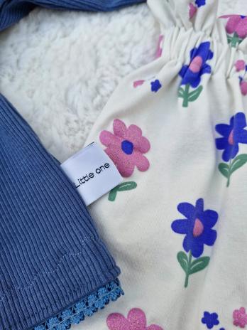 0,5 MTR. ♥ GLITTER BLÜMCHEN JERSEY - WEISS ♥