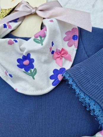 0,5 MTR. ♥ GLITTER BLÜMCHEN JERSEY - WEISS ♥