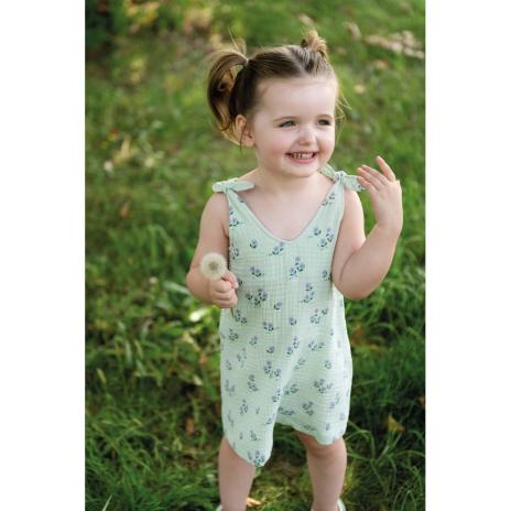 0,5 MTR. ♥ STREUBLÜMCHEN MINT MUSSELIN  ♥