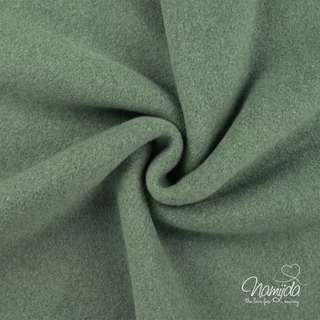 RESTSTÜCK 1,40 MTR. ♥ Doubelface Baumwollfleece KHAKI MELANGE - 100% Baumwolle ♥