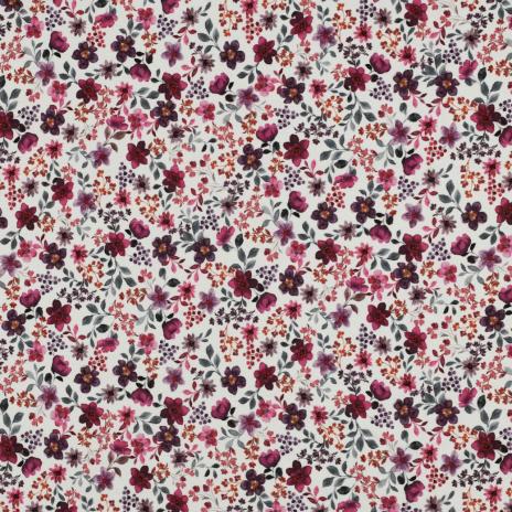 0,50 MTR. ♥ SPRING FLOWERS LAVENDEL JERSEY  ♥