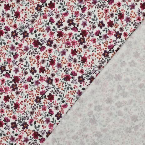 0,50 MTR. ♥ SPRING FLOWERS LAVENDEL JERSEY  ♥