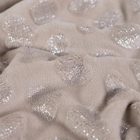 0,5 MTR. ♥ GLITTER HEARTS FLEECE SAND  ♥