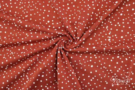 0,5 MTR. ♥ Jersey Different Dots ROST/ WeiSS - Punktejersey ♥