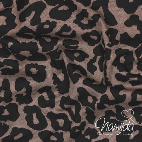 0,5 MTR.♥ VISKOSE LEO TAUPE (LEICHT ELASTISCH) ♥