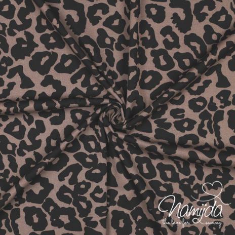 0,5 MTR.♥ VISKOSE LEO TAUPE (LEICHT ELASTISCH) ♥