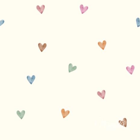 0,5 MTR. ♥ MUSSELIN BUNTE PASTELL HERZCHEN ♥