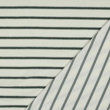 0,5 MTR. ♥ FROTTEE STREIFEN ECRU/MINZE ♥