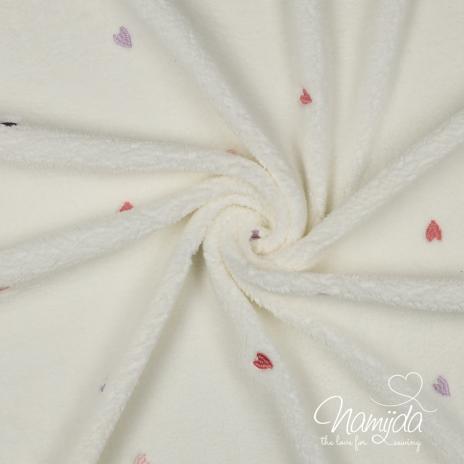 0,5 MTR. ♥ GESTICKTE HERZEN TEDDY ♥