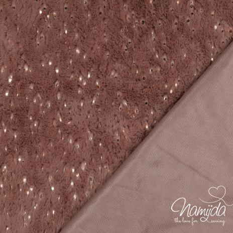 0,5 MTR. ♥ KUSCHELWEICHER FOIL TEDDY ROSEGOLD  ♥ 