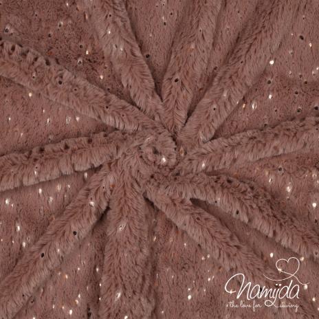 0,5 MTR. ♥ KUSCHELWEICHER FOIL TEDDY ROSEGOLD  ♥ 