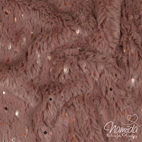 0,5 MTR. ♥ KUSCHELWEICHER FOIL TEDDY ROSEGOLD  ♥ 