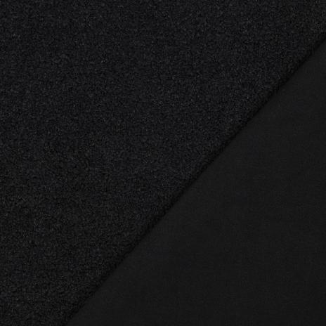 0,5 MTR. ♥ TEDDY  - FLEECE INNENSEITE  DOUBLEFACE SCHWARZ  ♥