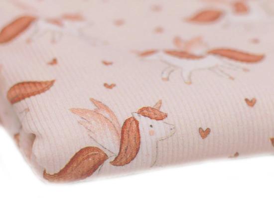 0,5 MTR. ♥ RIPPSTRICK JERSEY EINHORN PUDER  ♥