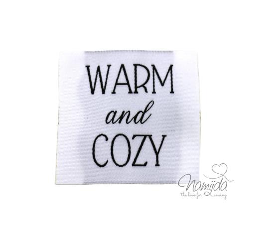 1 STCK. ♥ XL NAMIJDA EP WEBETIKETTEN - WARM and COZY - WEISS ♥