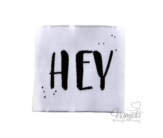1 STCK. ♥ XL NAMIJDA EP WEBETIKETTEN - HEY - WEISS ♥
