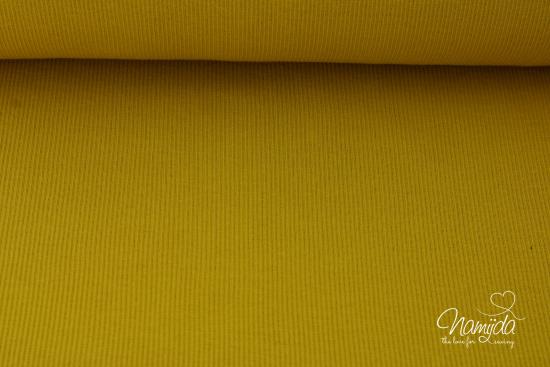 0,5 Mtr. ♥ FEINRIPP Bündchen - SENF - Schlauch ♥