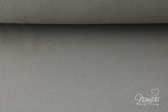 0,5 Mtr. ♥ FEINRIPP Bündchen - GRAU - Schlauch ♥