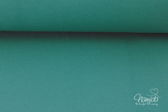 0,5 Mtr. ♥ FEINRIPP Bündchen - PETROL - Schlauch ♥
