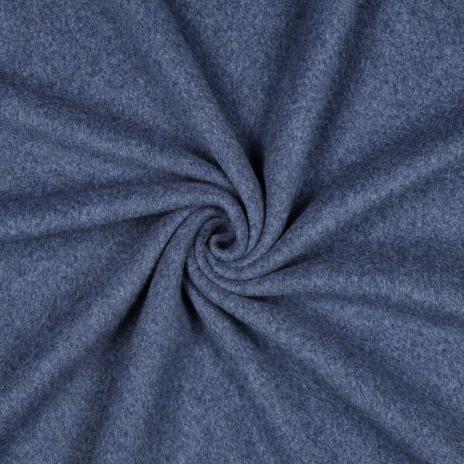 0,5 MTR. ♥ Doubelface Baumwollfleece JEANS MELANGE - 100% Baumwolle ♥
