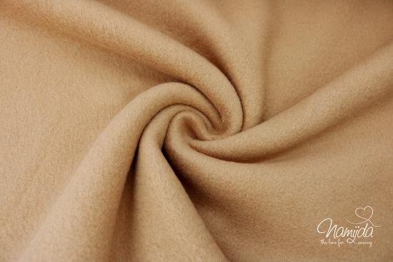 0,5 MTR. ♥ Doubelface Baumwollfleece CARAMEL - 100% Baumwolle ♥