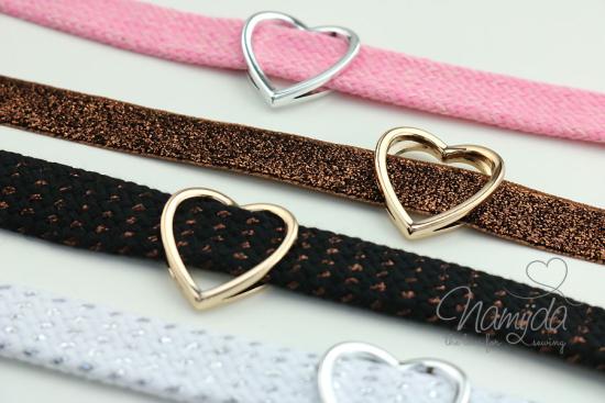 1 Stück ♥ HERZ SCHIEBEPERLE ROSEGoLD - 30x29mm ♥