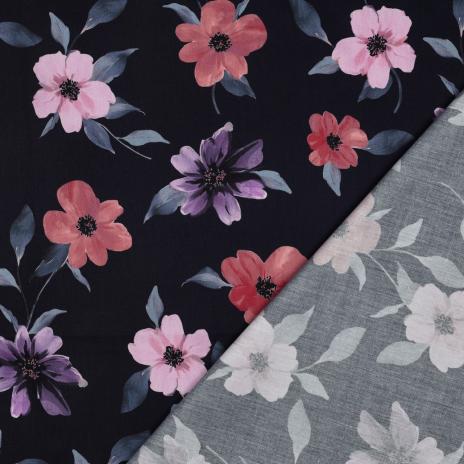 0,5 MTR.♥ VISKOSE MIDNIGHT BLOSSOM ♥