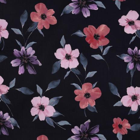 0,5 MTR.♥ VISKOSE MIDNIGHT BLOSSOM ♥