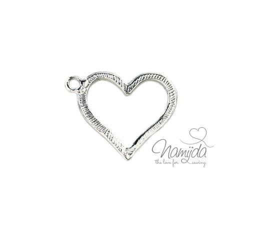 1 Stück - HERZ ANHäNGER - SiLBER - 20mm