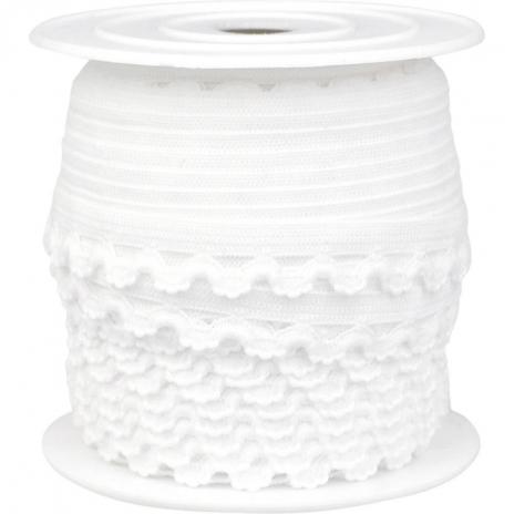 1 MTR. ♥ Elastischer Ziergummi WeiSS - Abschlusslitze ♥