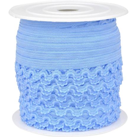 1 MTR. ♥ Elastischer Ziergummi - HeLLBLAU - Abschlusslitze ♥