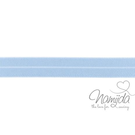 1 MTR. ♥ Elastisches Einfassband MATT - HELLBLAU - 20mm ♥