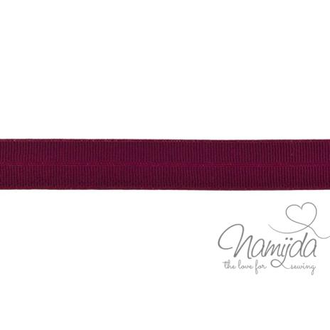 1 MTR. ♥ Elastisches Einfassband MATT - BORDEAUX - 20mm ♥