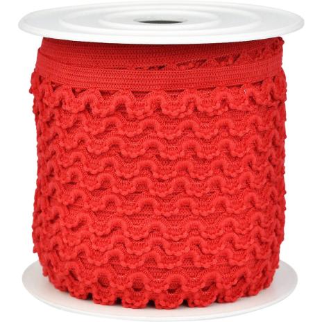 1 MTR. ♥ Elastischer Ziergummi Rot - Abschlusslitze ♥