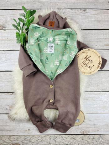 0,5 MTR. ♥ Doubelface Baumwollfleece Dusty BRAUN - 100% Baumwolle ♥