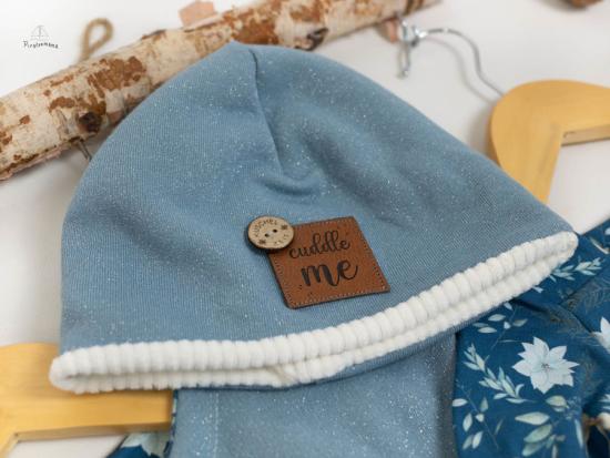 0,50 MTR. KuSCHLIGER GLITZER SWEAT - Hellblau
