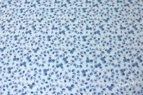 0,50 MTR. ♥ PETITE FLEUR STREUBLüMCHEN DUSTY BLUE JERSEY ♥