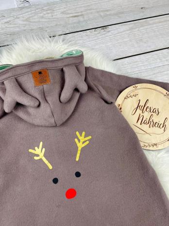 0,5 MTR. ♥ Doubelface Baumwollfleece Dusty BRAUN - 100% Baumwolle ♥