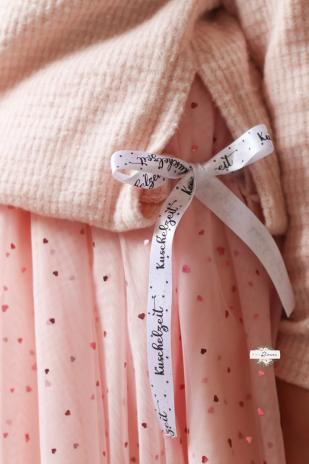 0,5 MTR. ♥ WEICHER *HERZGLITZER*  TüLL ROSE ♥