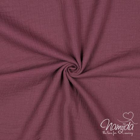 0,5 MTR. ♥ DouBLE GAUZE - Musselin ALTMAUVE  - Baumwollstoff ♥