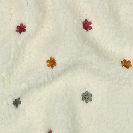 0,5 MTR. ♥ TEDDY GESTICKTE DAISIES NATUR ♥